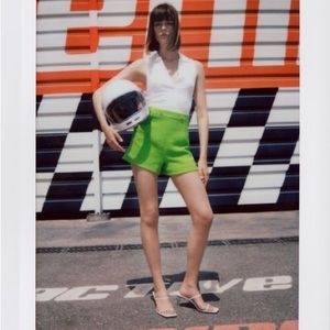 Zara white jacquard polo shirt